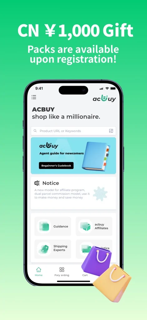 ACbuy mobile Beginner Guidebook plus Guidance and AcBuy Affiliates sections