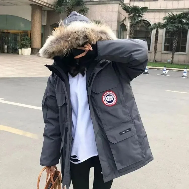 Canada Goose Grey Fur Hooded P