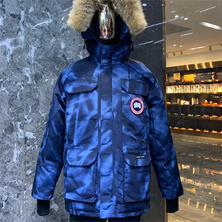 Canada Goose Blue Fur Hooded J